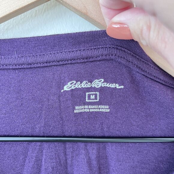 Eddie Bauer Women's Long Sleeve Cosmos V Neck Cotton Modal T-Shirt Medium - Picture 2 of 5